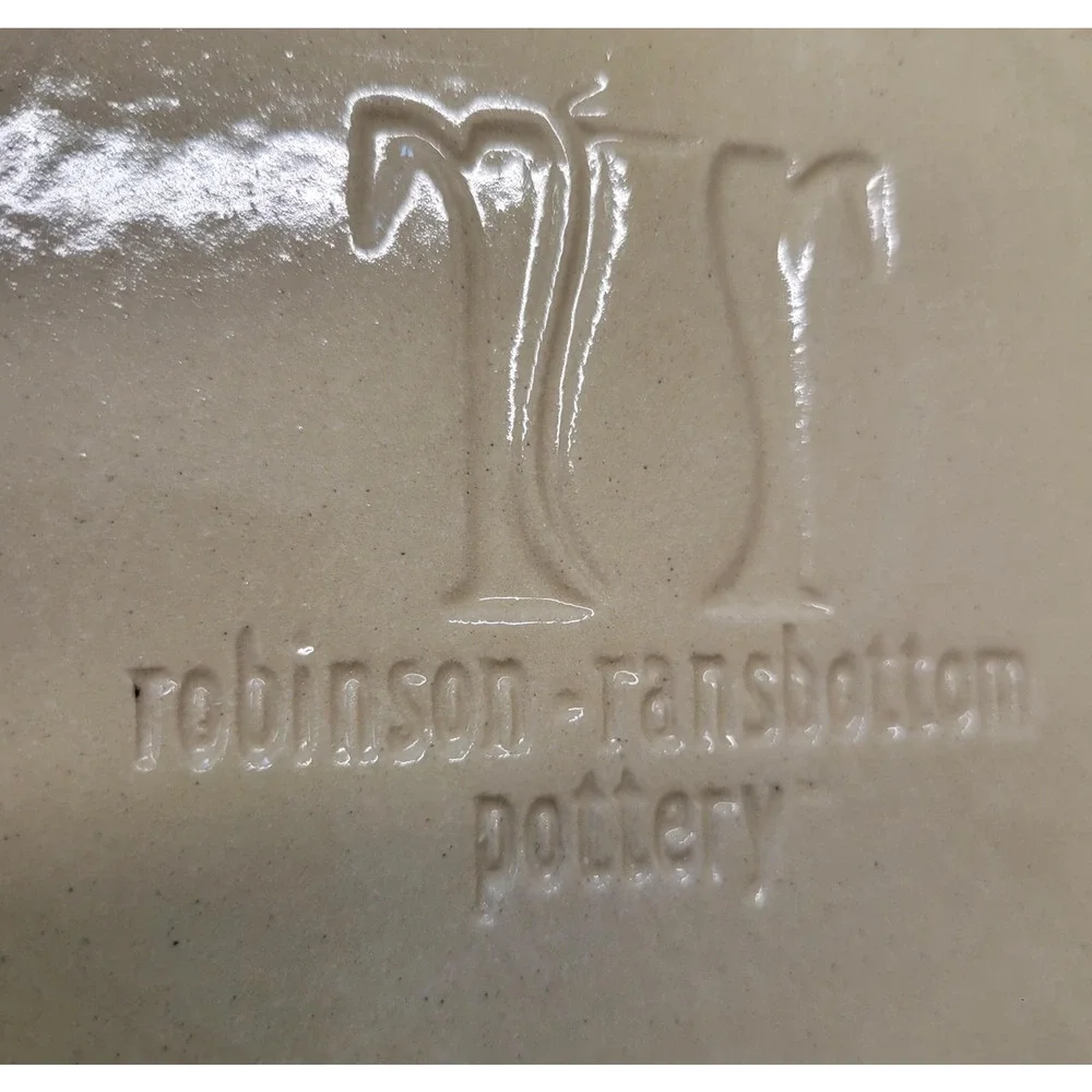 Robinson Ransbottom Pottery Stoneware Ramekin Custard Cup Beige Round Bowl Crock